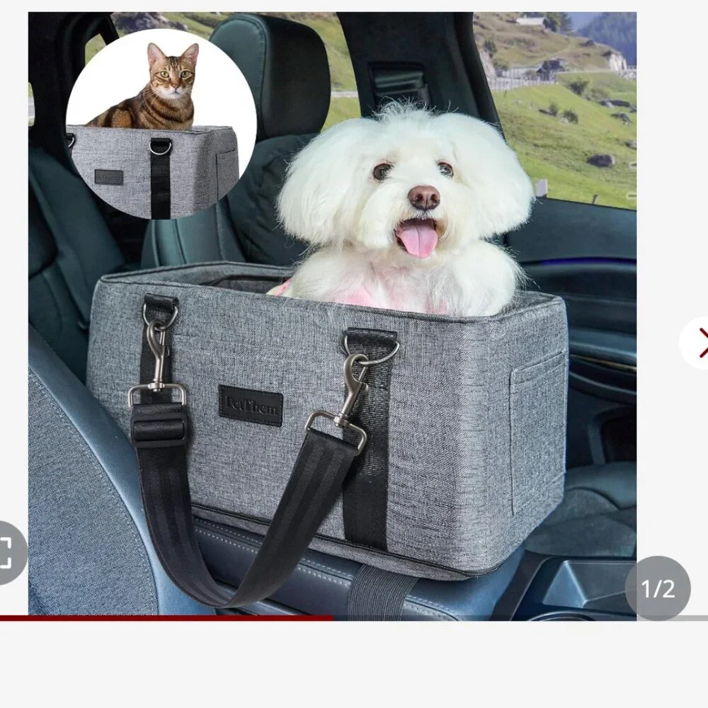 PetThem Car Seat For Small Dogs & Cats For Center Console NEW